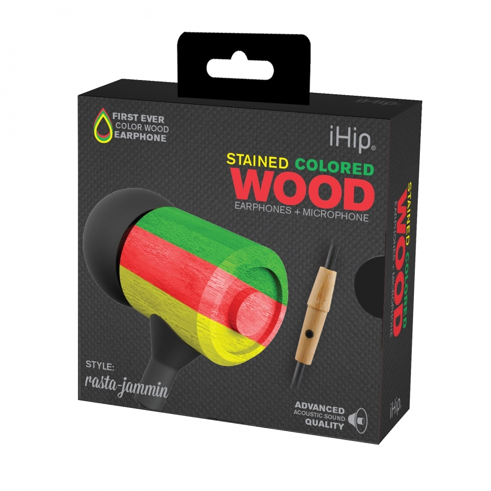Rasta Jammin Wood Earphone, iHip