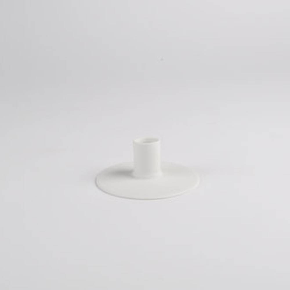 Zest Candle holder, White - Porcelain Candlesticks with Wubber Paint