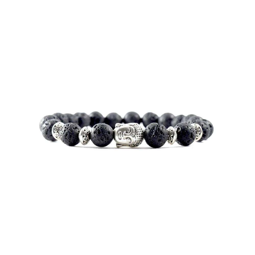 Silver Buddha | Lava Stone Bracelet | Executive Society